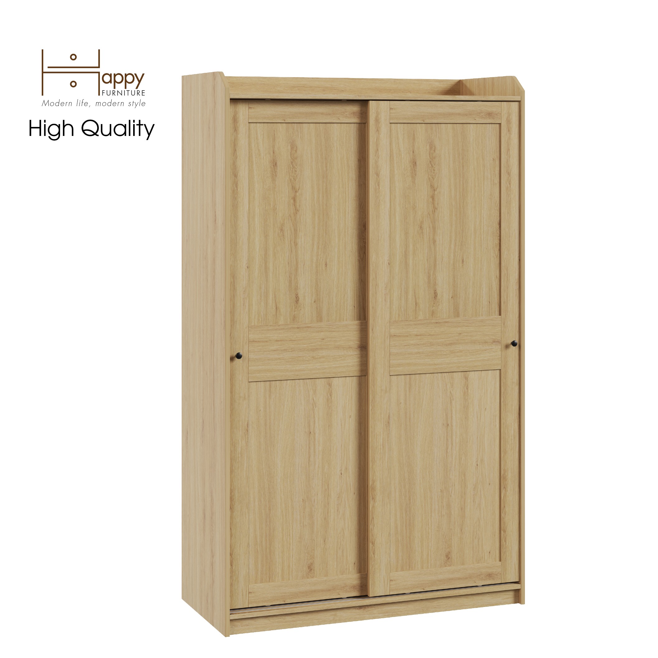 [Happy Home Furniture] RUNI, Tủ quần áo - 2 cánh cửa lùa,  118cm x 55cm x 199cm ( DxRxC), TCL_002