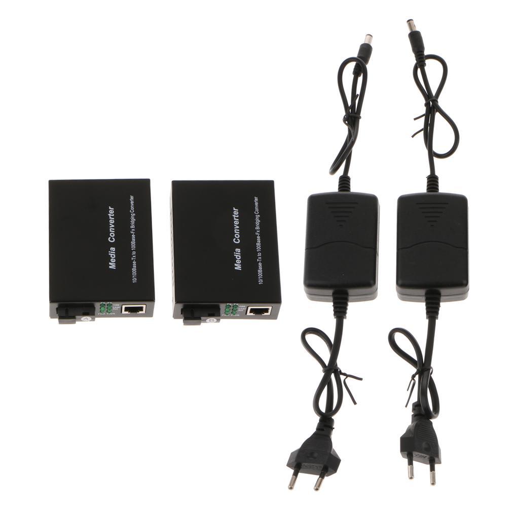 10/100Mbs Ethernet Media Converter Bi-Directional Single SC Fiber EU
