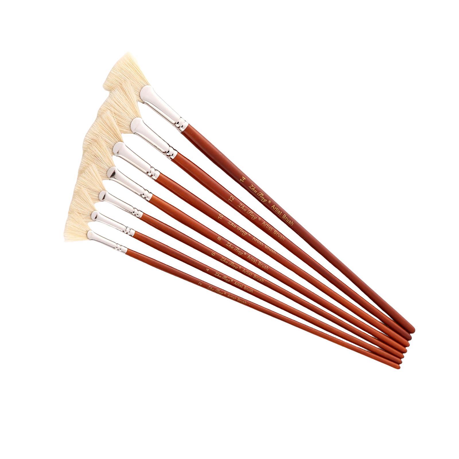 7x Professional Watercolor Paint Brush Pen Set Portable Wooden Handle Body Paint Tools Acrylic Painting Brushes for Kids Adults Supplies