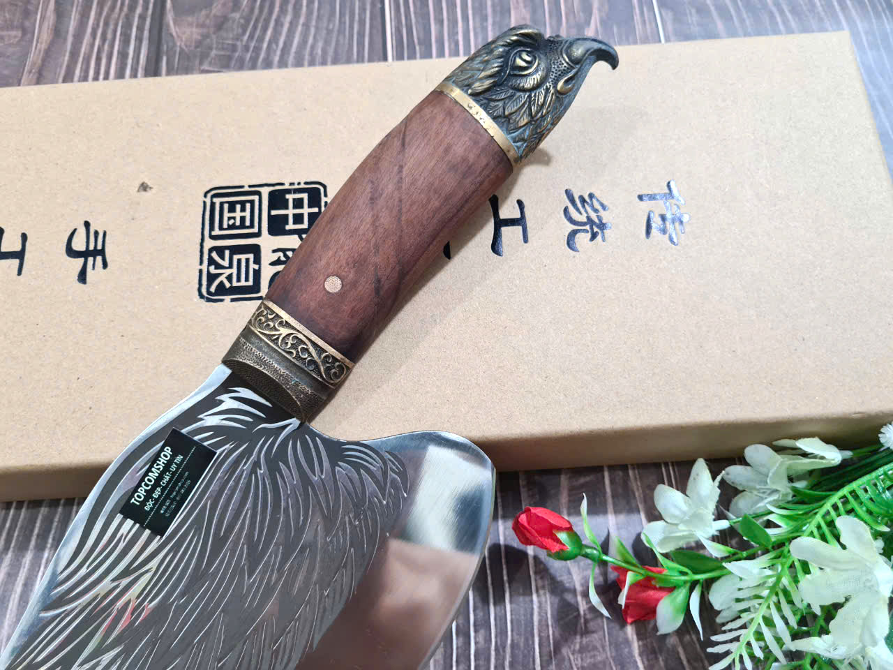 DAO BẾP - DAO THÁI CẮT HOA VĂN KHÂU ĐỒNG MÃ  A4 DT159 NT topcomshop vn