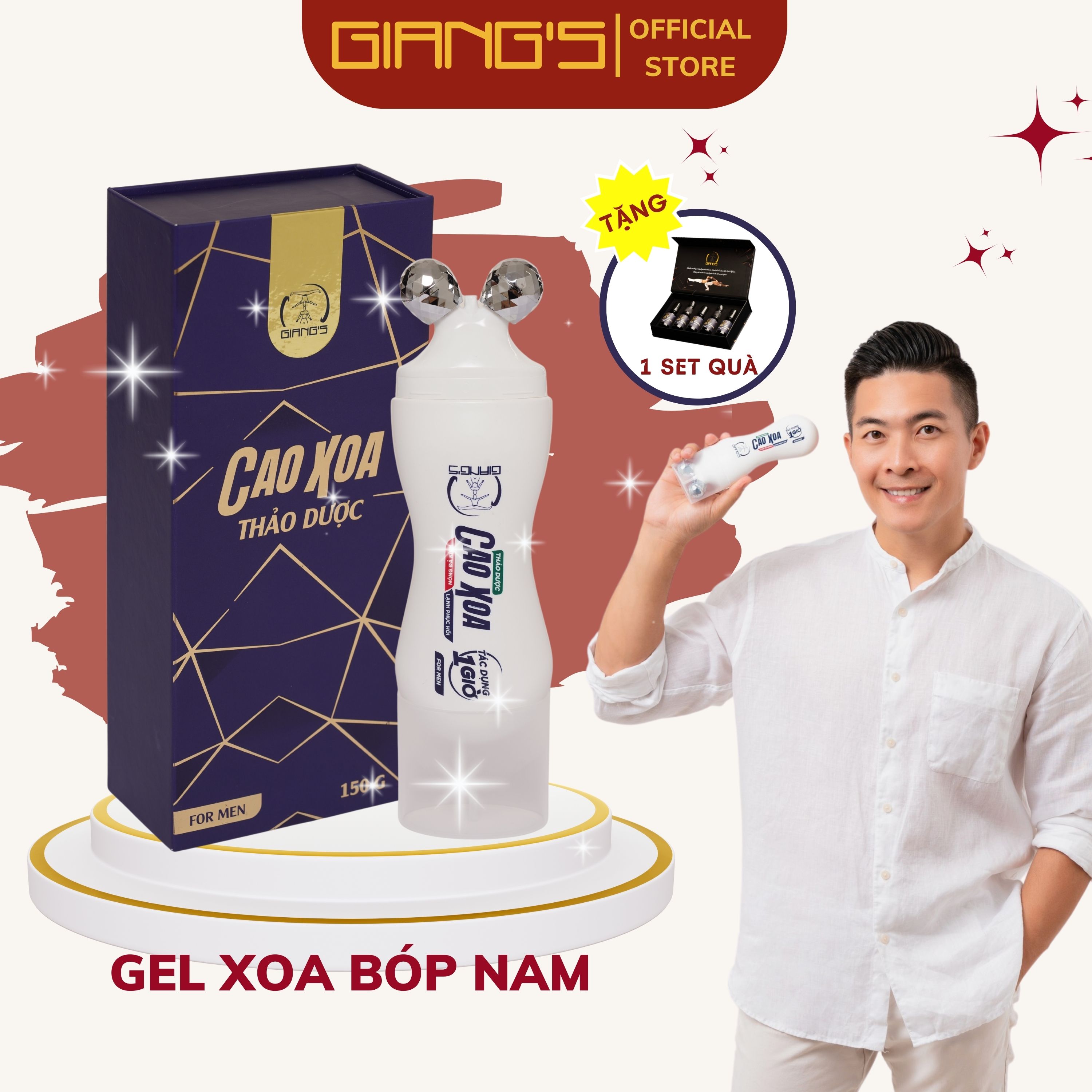 Herbal Gel for man 150ml - Dầu xoa bóp massage đầu lăn giảm đau nhanh dành cho nam