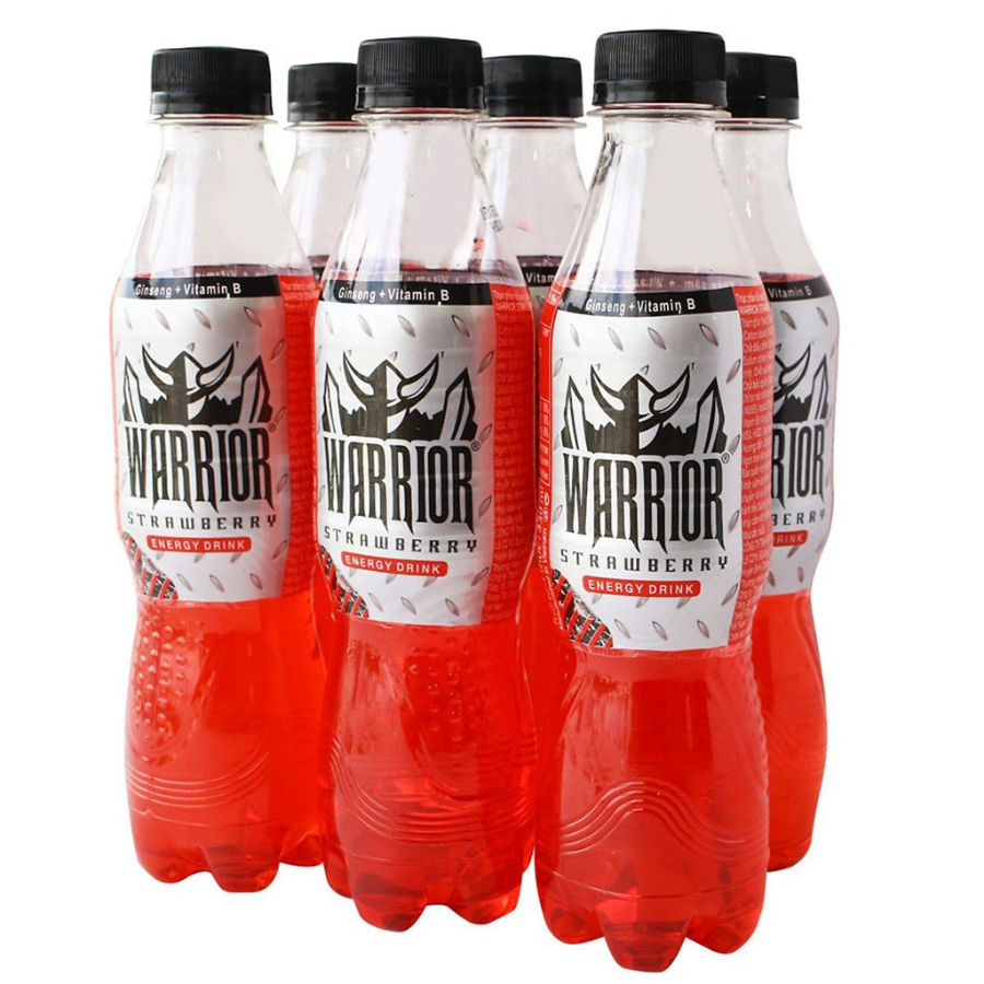 Lốc 6 Chai Nước Tăng Lực Có Gas Warrior Vị Dâu