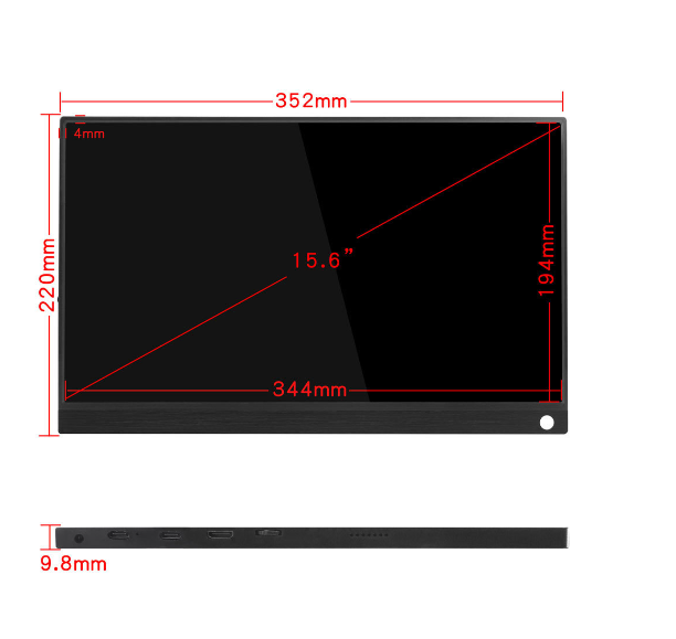 Màn hình di động 15.6inch Dual mini HDMI Dual TypeC DOLPHIN PP 1080p 60Hz HDR