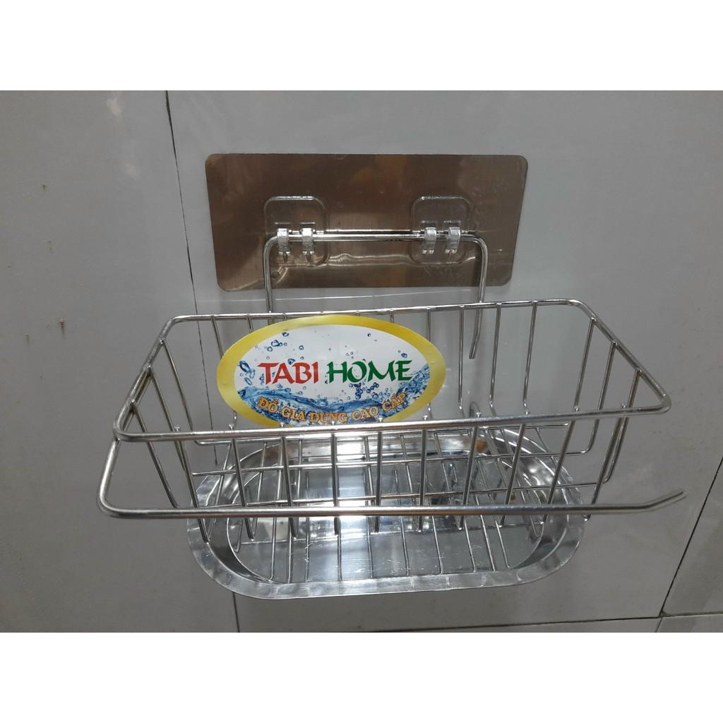 Kệ inox dán tường - Kệ inox để đồ rửa chén bát dán tường nhà rửa bát có khay hứng nước cao cấp