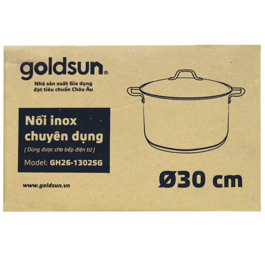 Nồi Inox Chuyên Dụng Luộc Gà Lớn Goldsun GH26-1302SG (300x205mm) Dùng Mọi Bếp - Chính Hãng