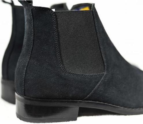 Giày Chelsea Boot Tathanium Nam Màu Đen Da Lộn TFBKS8812