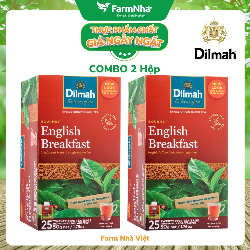 Trà Dilmah English Breakfast 50g  25 túi x 2g Trà Buổi Sáng - Tuyệt vời để khởi đầu một ngày mới