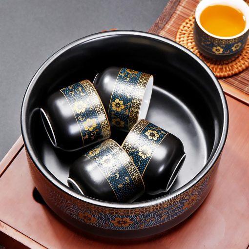 Bộ Ấm Chén Pha Trà Đạo Cối Xay Trung Quốc Đẹp Độc Lạ Xanh Đen Trắng Bảo Hành 30 Ngày Sương Mai