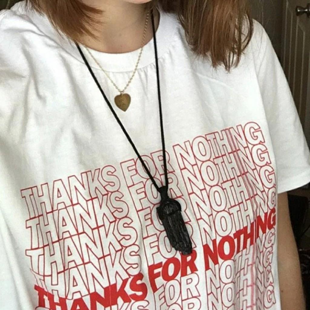 Áo thun oversize nam nữ in decal lụa Thank for Nothing chất liệu vải tốt cotton M L XL màu trắng Trumunisex aothununisex