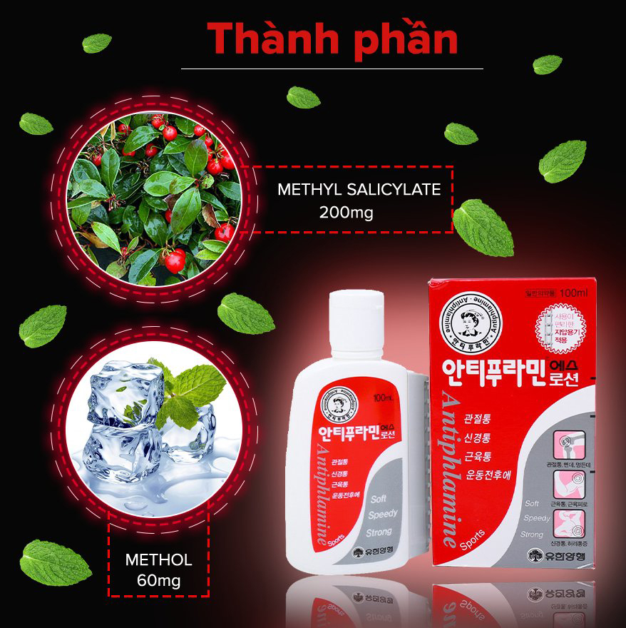 Bộ 2 Chai Dầu nóng Xoa Bóp Massage Hàn Quốc Antiphlamine - Chai 100ml