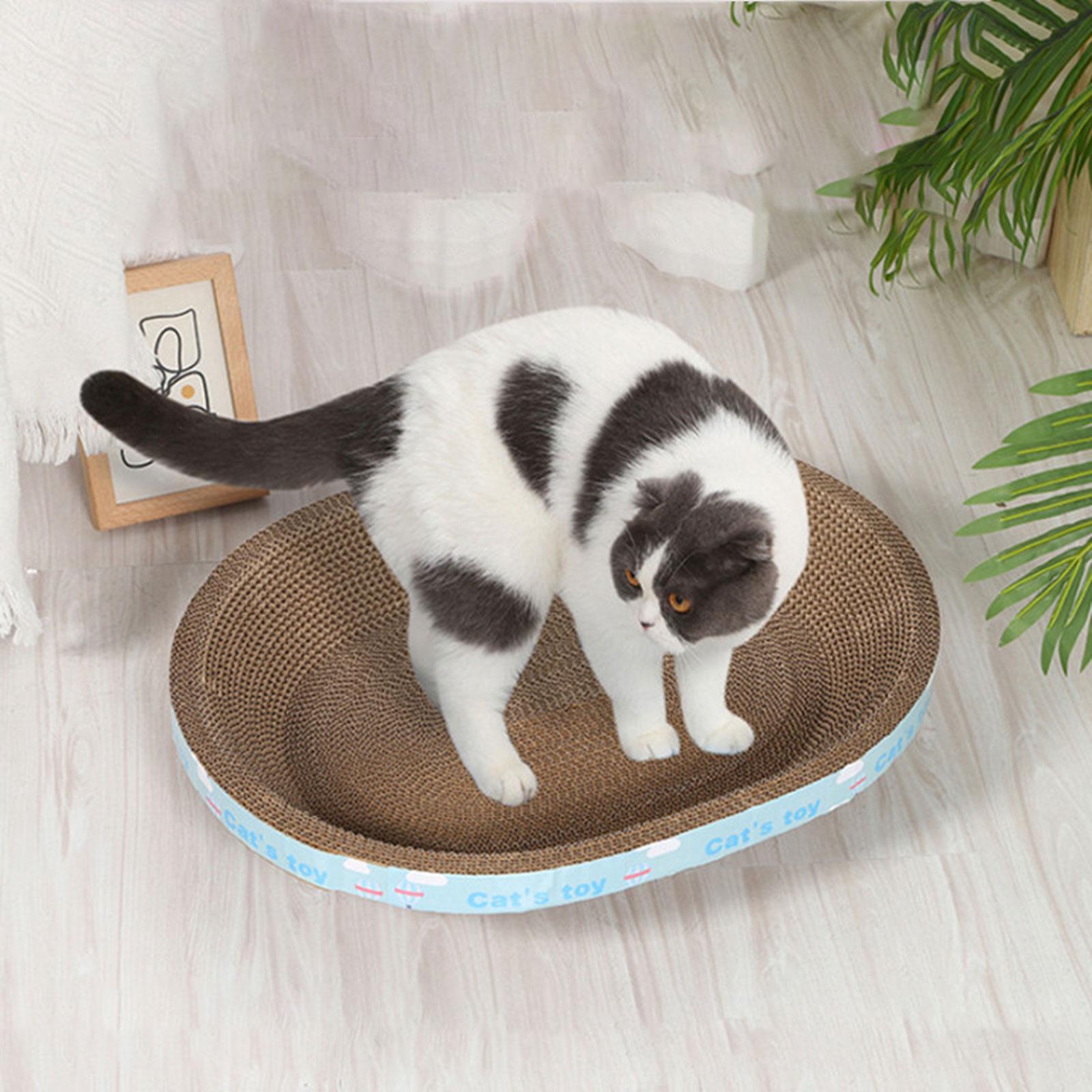 Oval Corrugated Scratch Pad Scratching Lounge Bed Cat Scratcher Cardboard for Play