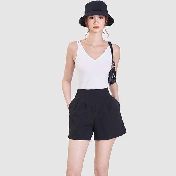 Áo thun knit tanktop cổ tim form ôm - MARC FASHION