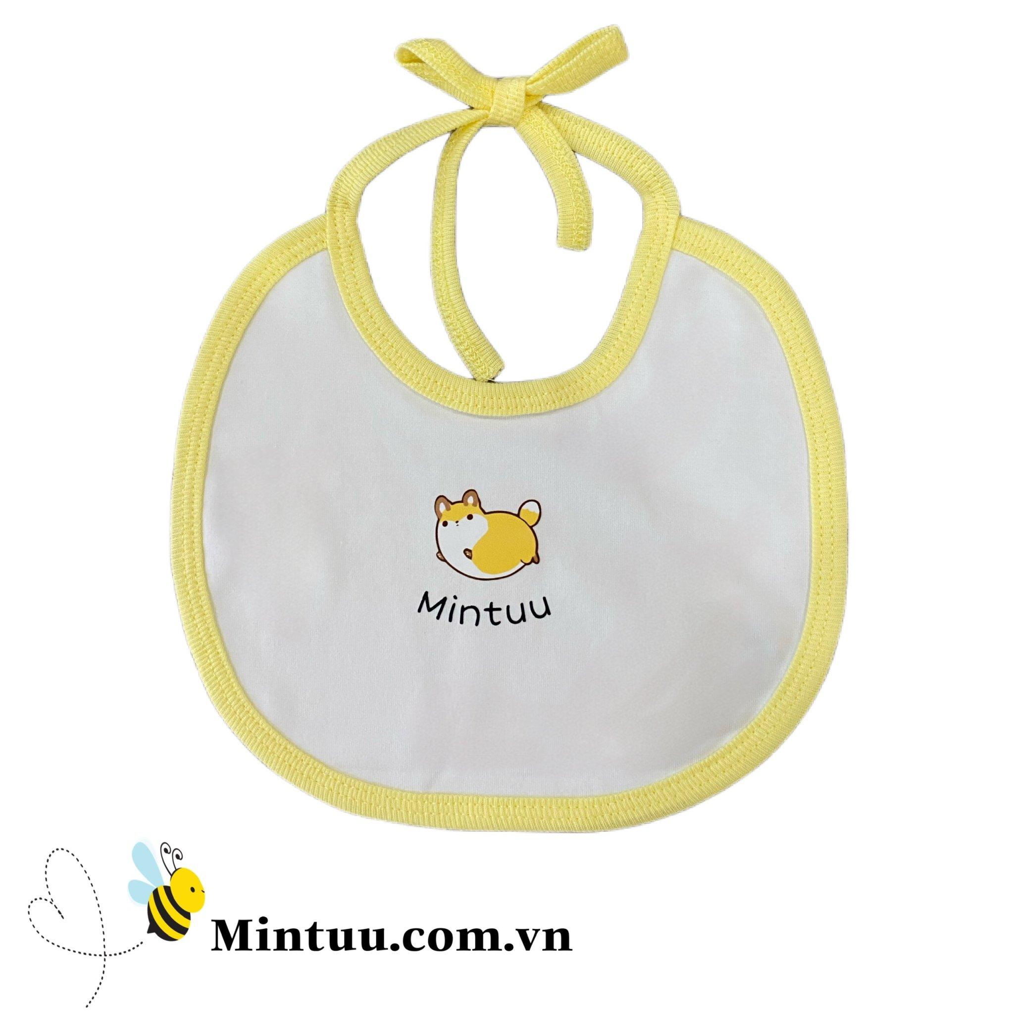 Set 2 Yếm ăn dặm cho bé sơ sinh cột dây thương hiệu MINTUU FIRST CHOICE, chất liệu vải 100% cotton 4 chiều