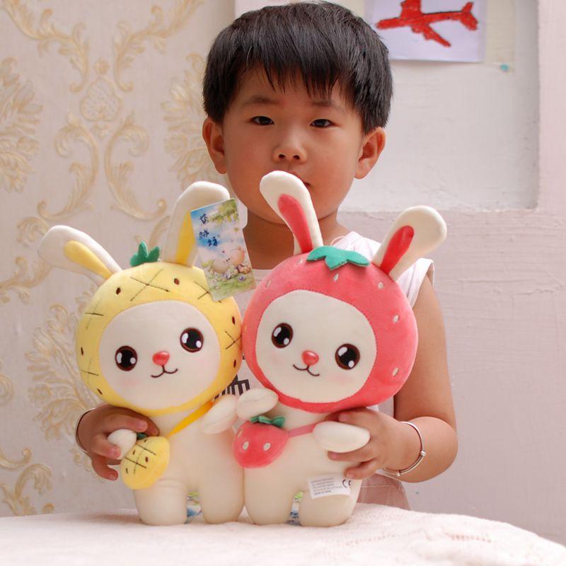 GẤU BÔNG THỎ ĐẦU TRÁI CÂY ĐEO TÚI GB296