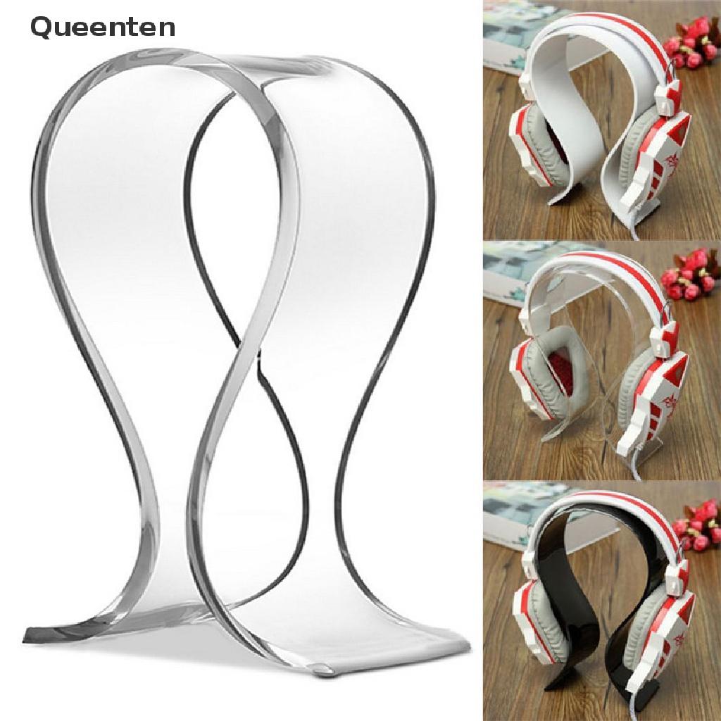 Queenten Acrylic Earphone Headset Desk Display Stand Hanger Holder For Headphone QT
