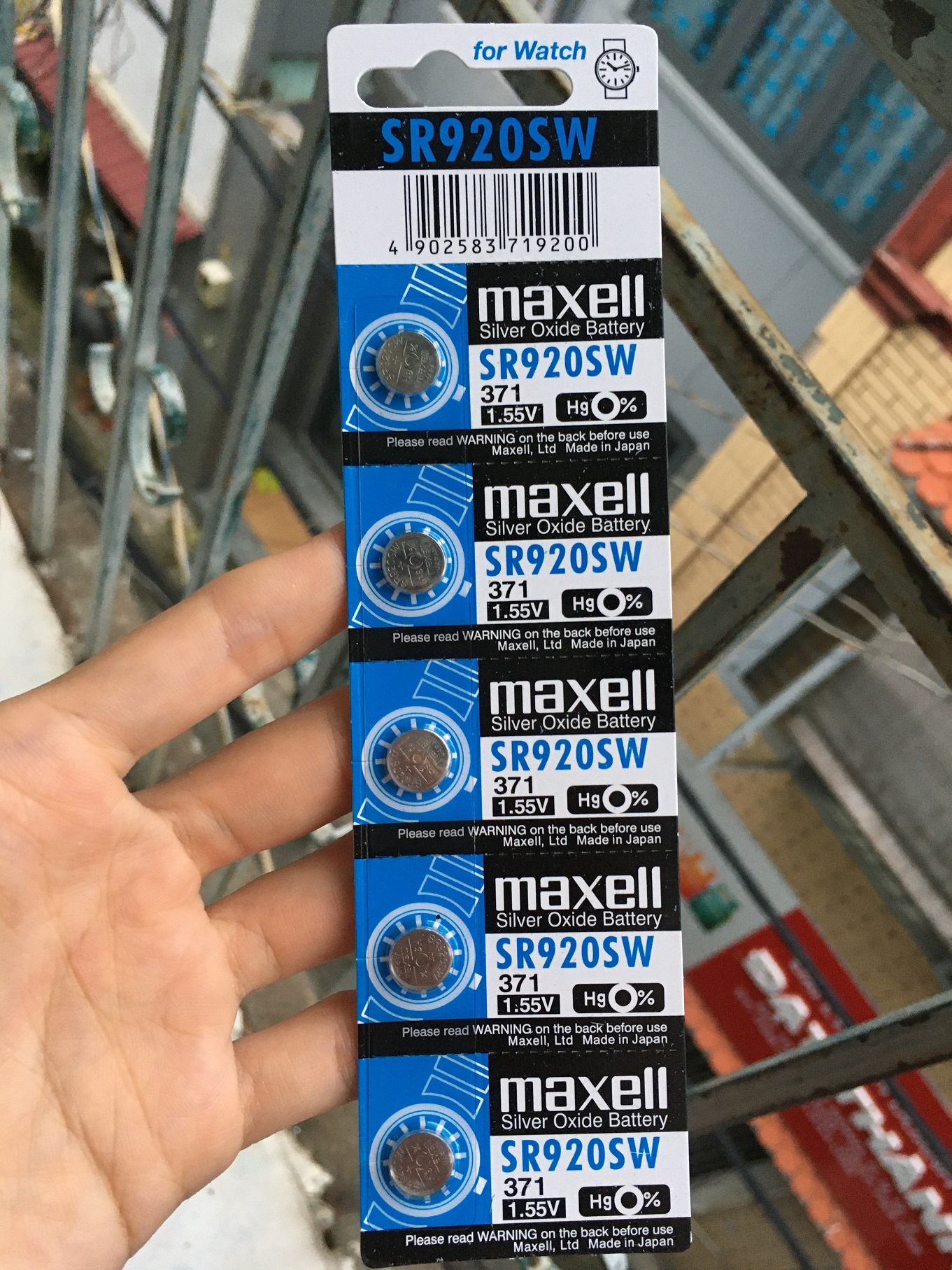 Pin Đồng hồ đeo tay Maxell SR920SW 1.55V 371 vỉ 5 viên