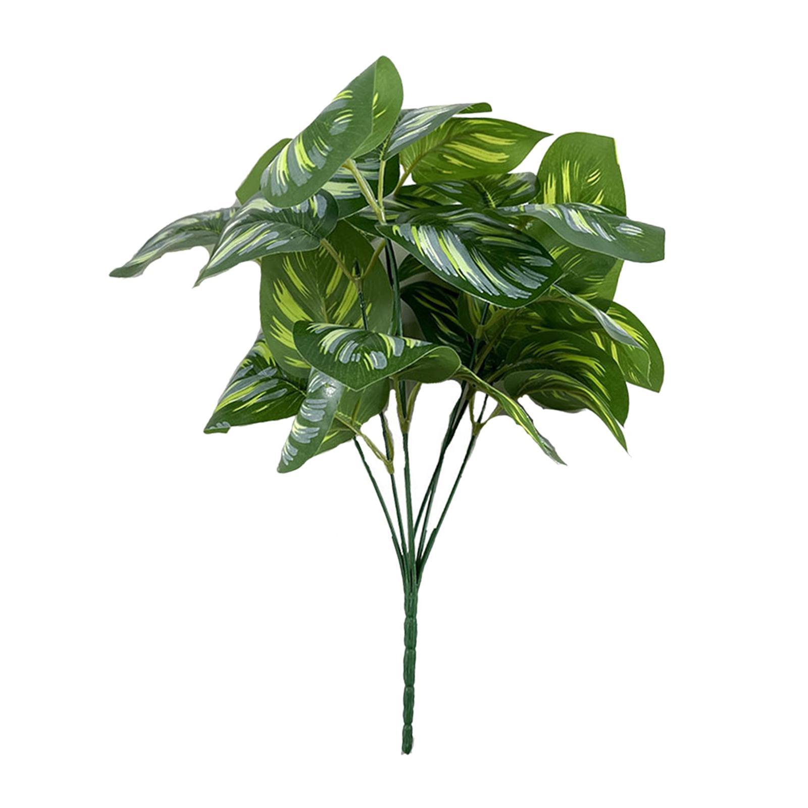 Artificial Leaves Imitation Leaf Plants Floral Arrangement Realistic Long Green Leaf Greenery Branches for Party Living Room Decorations