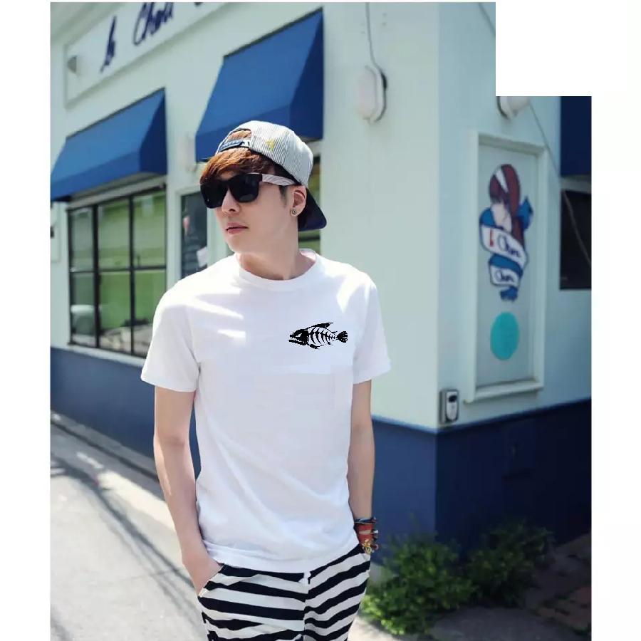Áo thun nam in hình xương cá mtt143