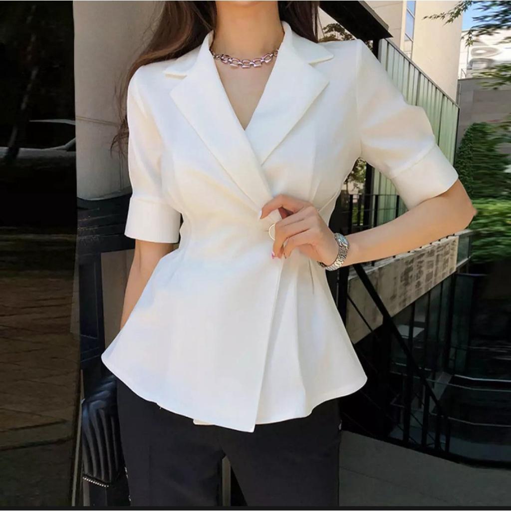 Áo Khoác Vest Blazer Một Nút Dáng Dài Thanh Lịch