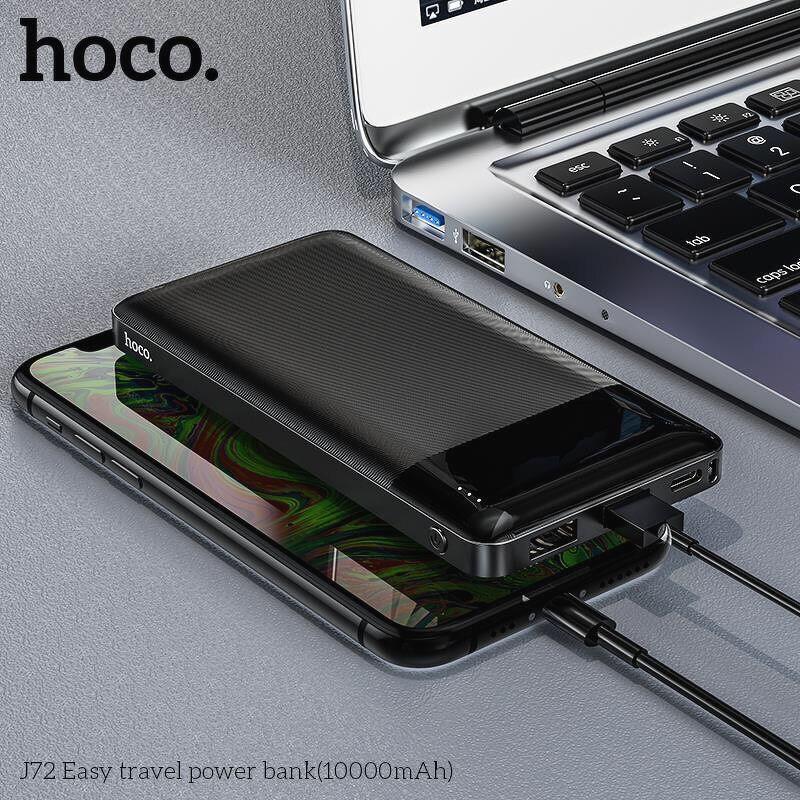 Pin Sạc Dự Phòng Hoco J72 10000mAh, J72A 20000mAh - 2 Cổng Ra 2A, Đèn Led Hiển Thị Năng Lượng, Công Tắc Tiện Lợi - Hàng Chính Hãng