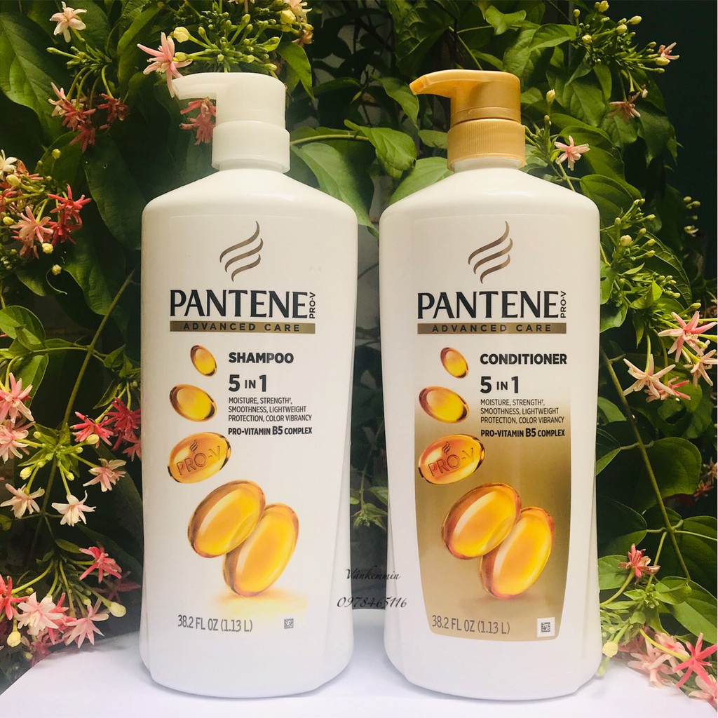 Bộ Dầu Gội Xả Pantene Pro-V Advanced Care 5 In 1 Cung Cấp Độ Ẩm Giúp Tóc Chắc Khỏe Hàng Mỹ