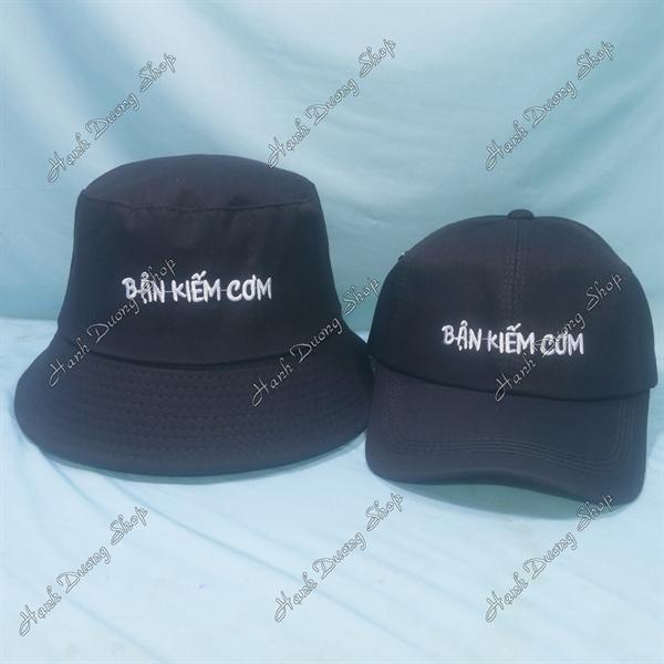 Set Nón Cặp Bucket & Cap Bận Kiếm Cơm (BKC01);(BKM01) - Combo Bận Kiếm Cơm