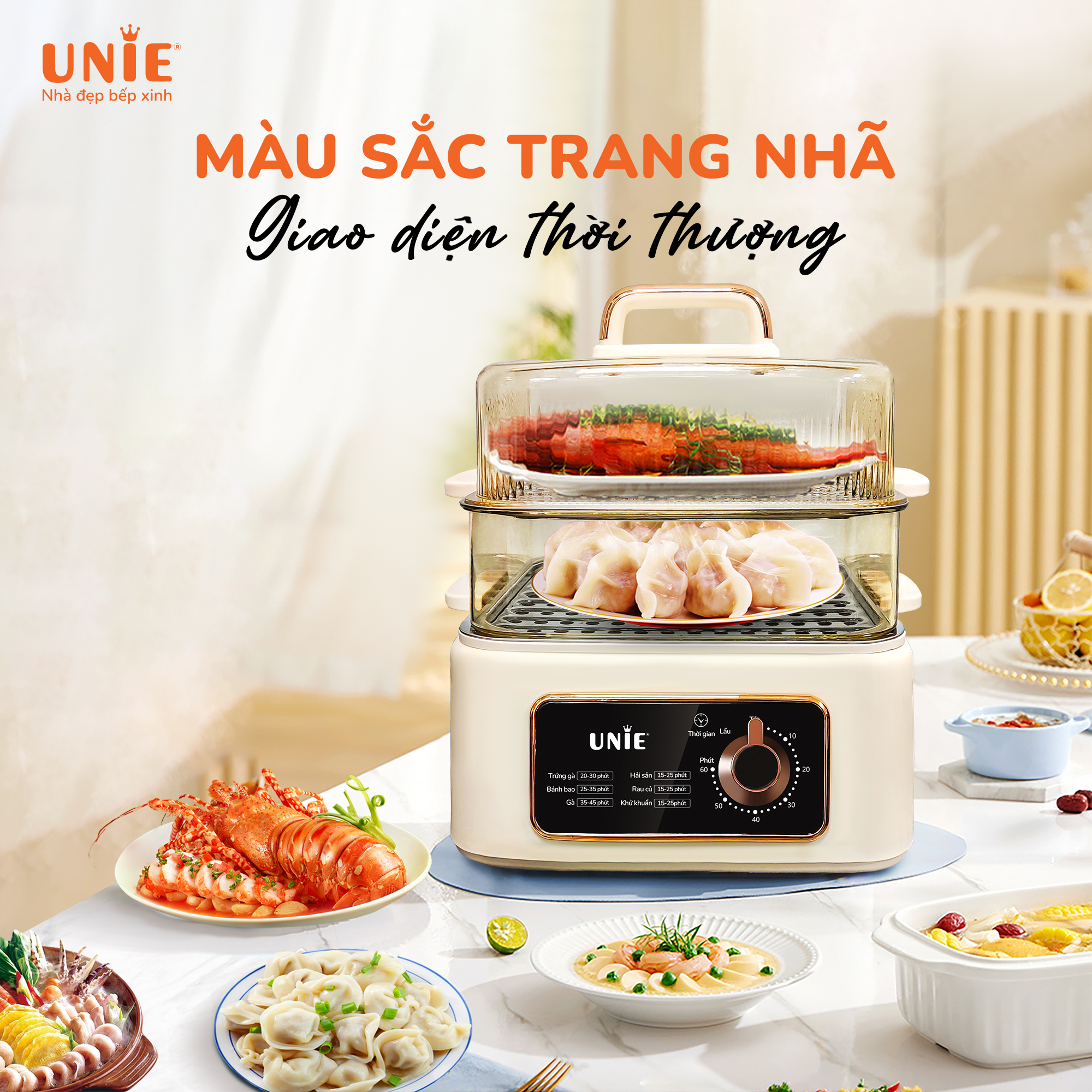 Nồi lẩu hấp đa năng Unie UE660 - Hàng Chính Hãng