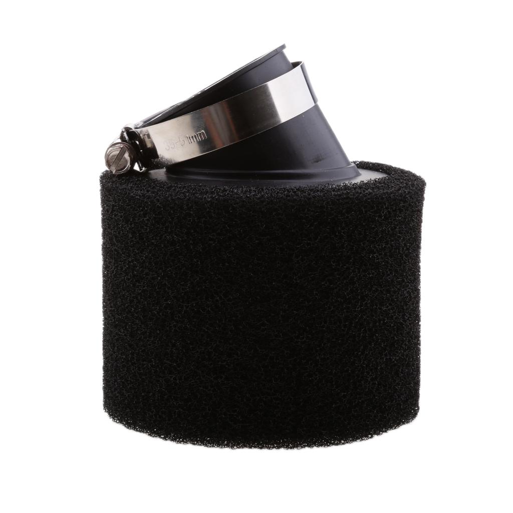 BLACK 35mm Bent Angled Foam Air Filter Pod for PIT Quad Dirt Bike ATV Buggy