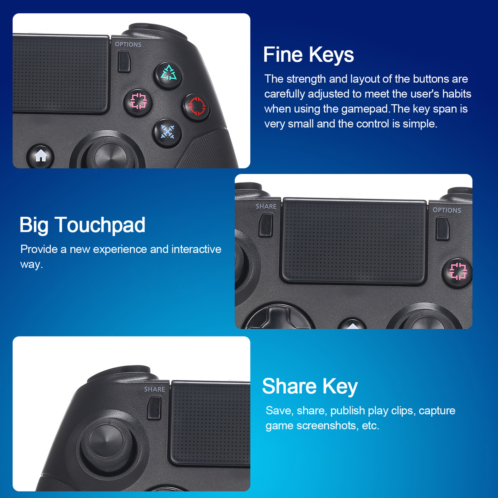 Bộ điều khiển trò chơi cho PS4 không dây BT Gamepad Điều khiển từ xa Tương thích với Playstation 4