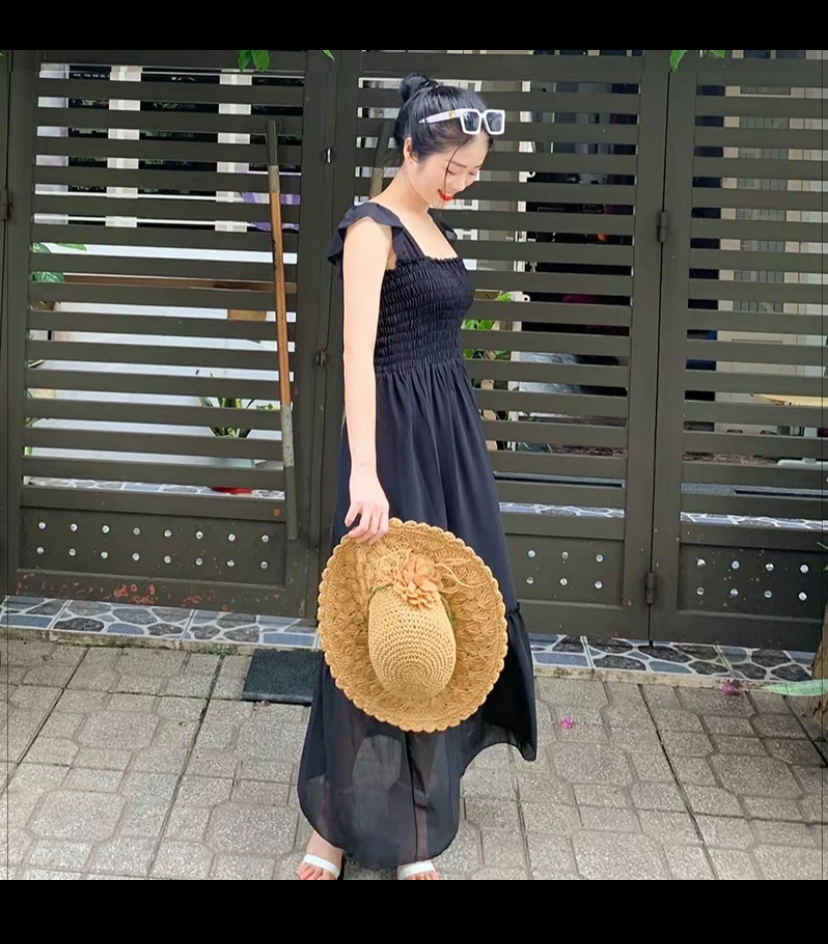 Đầm maxi - HỌA TIẾT XANH - Free size