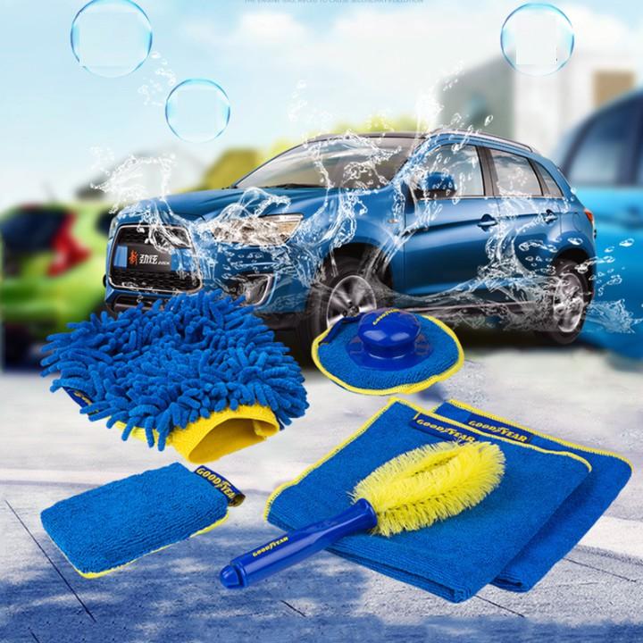 Bộ combo 5 món dụng cụ chăm sóc vệ sinh cọ rửa xe hơi, ô tô: GY-2878