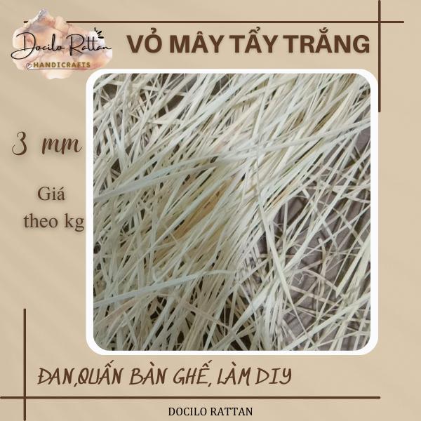 Vỏ mây tẩy trắng- lạt mây tẩy đan, quấn trang trí bàn ghế, làm vành rổ, DIY đồ mây decor