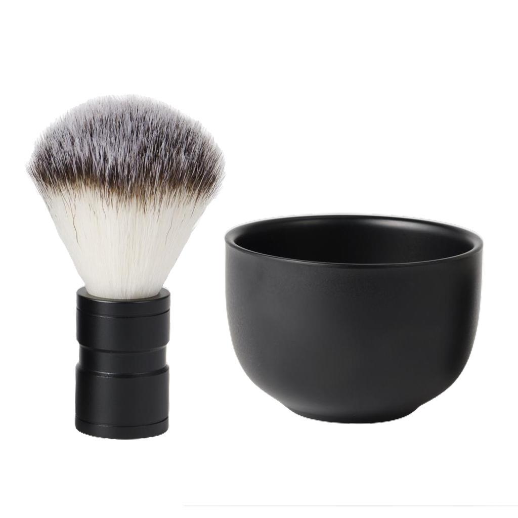 2 In1 Men Shaving Set StainlessSteel Shaving Soap Bowl Cup+Shaving Brush Kit