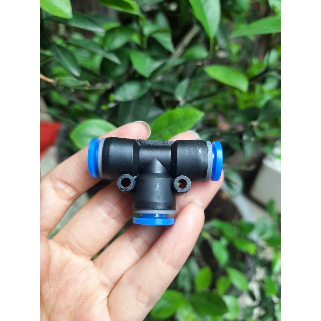 Đầu nối chữ T - đầu nối chia 3 PE cho hệ thống phun sương dùng ống 8-8mm