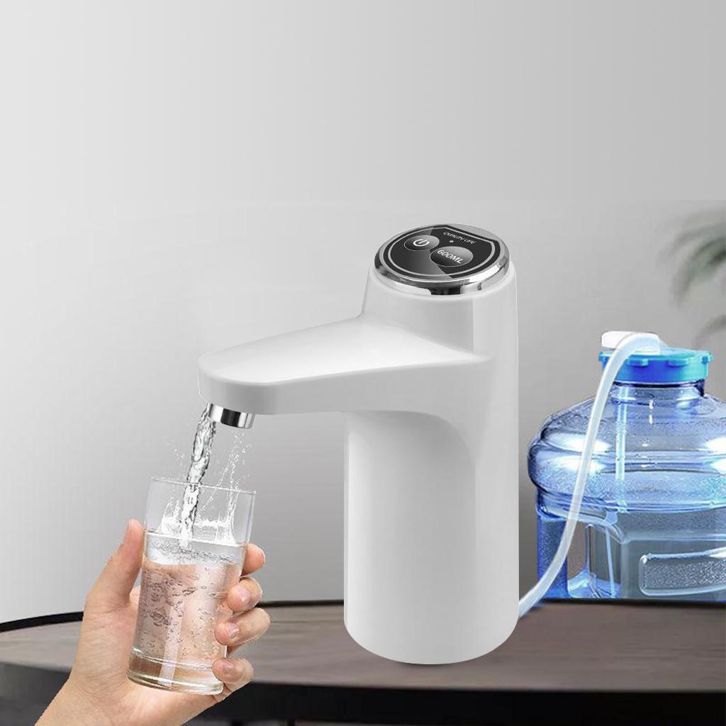 Automatic Water Pump Dispenser 600ml USB Charging Wireless Camping White