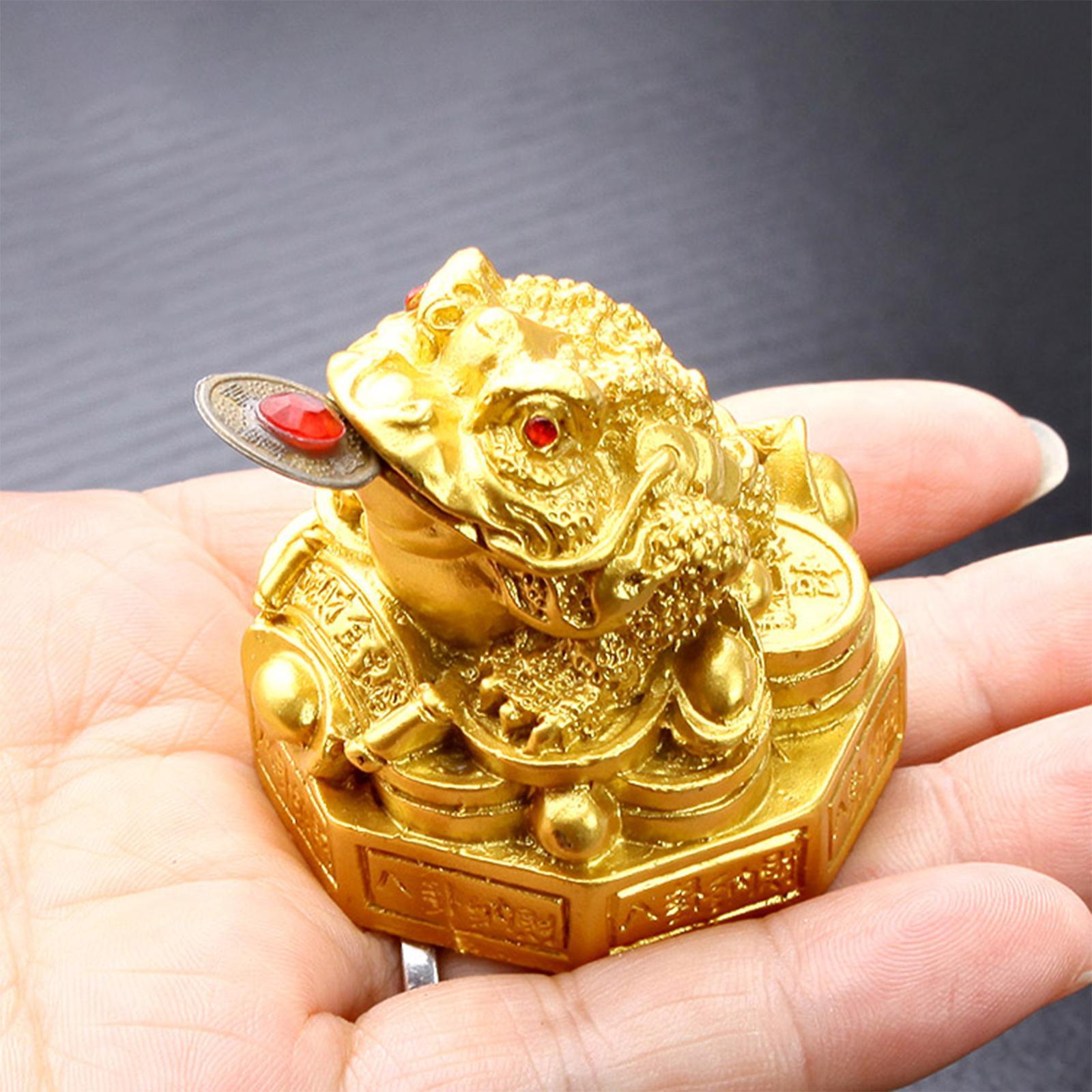 2Pcs Lucky Charm Wealth Frog Lucky Money Frogs for Tabletop Gifts Decor