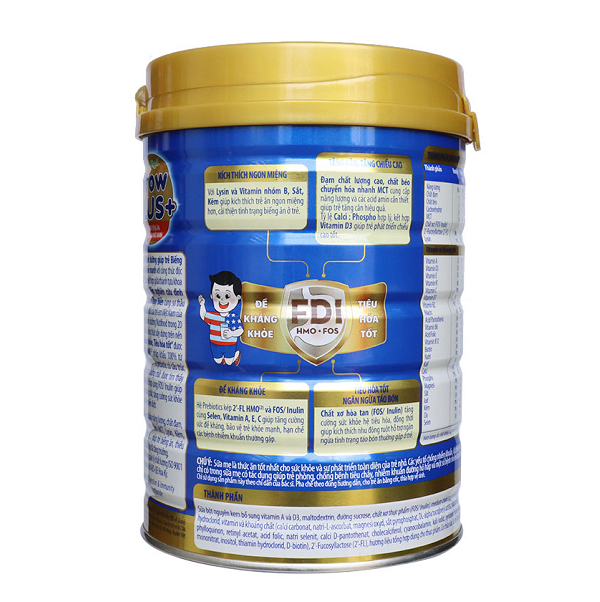 Sữa Grow Plus xanh 900g công thức FDI độc quyền của Nutifood Thụy Điển giúp trẻ biếng ăn tăng cân hiệu quả. Tặng khăn mặt mềm mịn cho bé.
