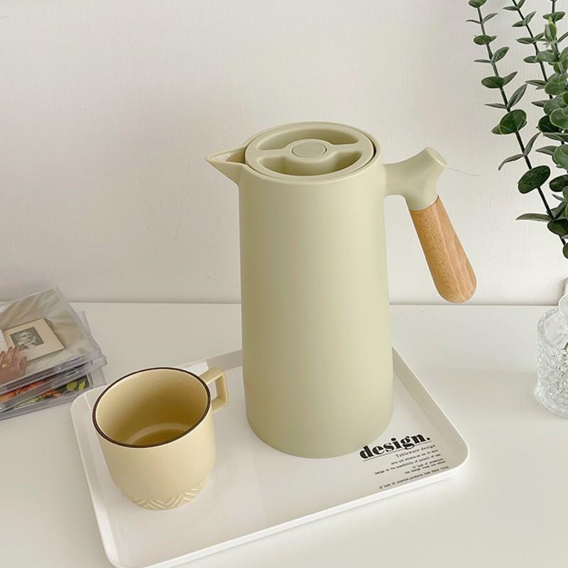 Đĩa đựng nước sốt "OuleiBình nước giữ nhiệt bằng kính cỡ lớn có tay cầm bằng gỗ tiện dụng