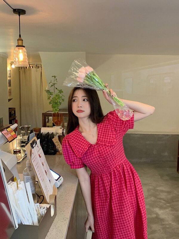 ĐẦM XÒE CARO CỔ SEN