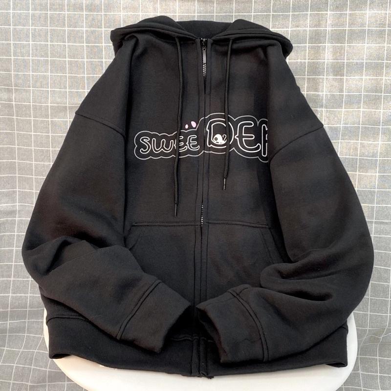 Áo Khoác Hoodie Form Rộng Unisex ABC Vải Nỉ Bông Dày Dặn
