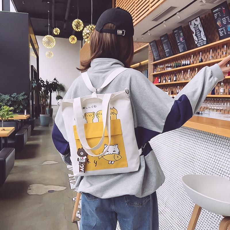 Túi tote bag vải canvas túi a4 đeo chéo đeo vai dùng đi học đi chơi TX94