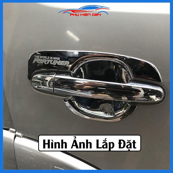 Ốp tay hõm mạ crom Fortuner 2009-2010-2011-2012-2013-2014-2015-2016 sáng bóng chống trầy bảo vệ cửa xe ô tô