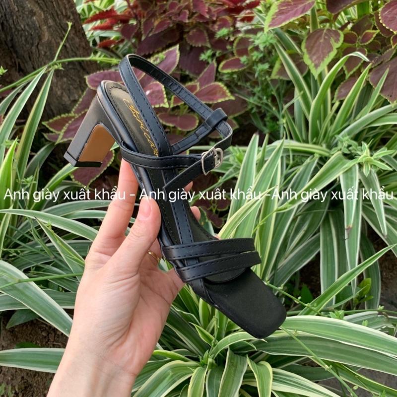 SD74 - Sandal dây mảnh 2 quai dây sườn gót dẹt 5p da lì cực xinh