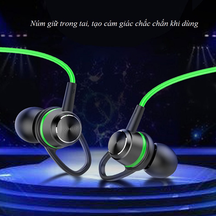 Tai nghe có dây gaming có mic G29 (Phím chức năng điều khiển ngay trên dây tiện lợi - Nút tai thay thế, nút bịt silicone mềm mại êm ái)