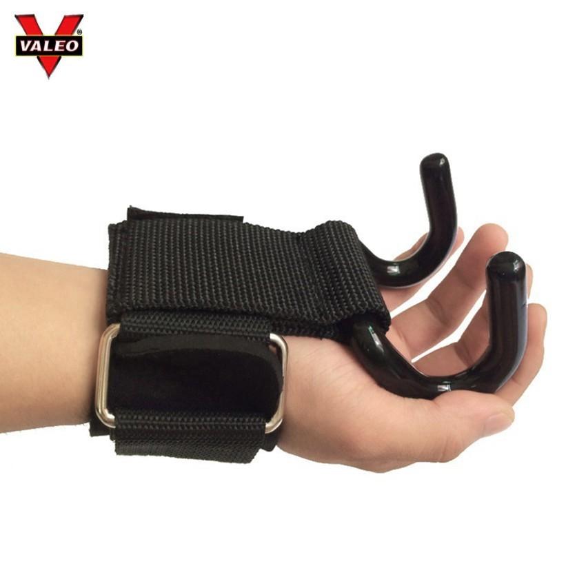 Móc kéo tạ Valeo - Dây kéo lưng có gắn móc hỗ trợ kéo tạ, kéo xà, deadlift - Lifting Straps