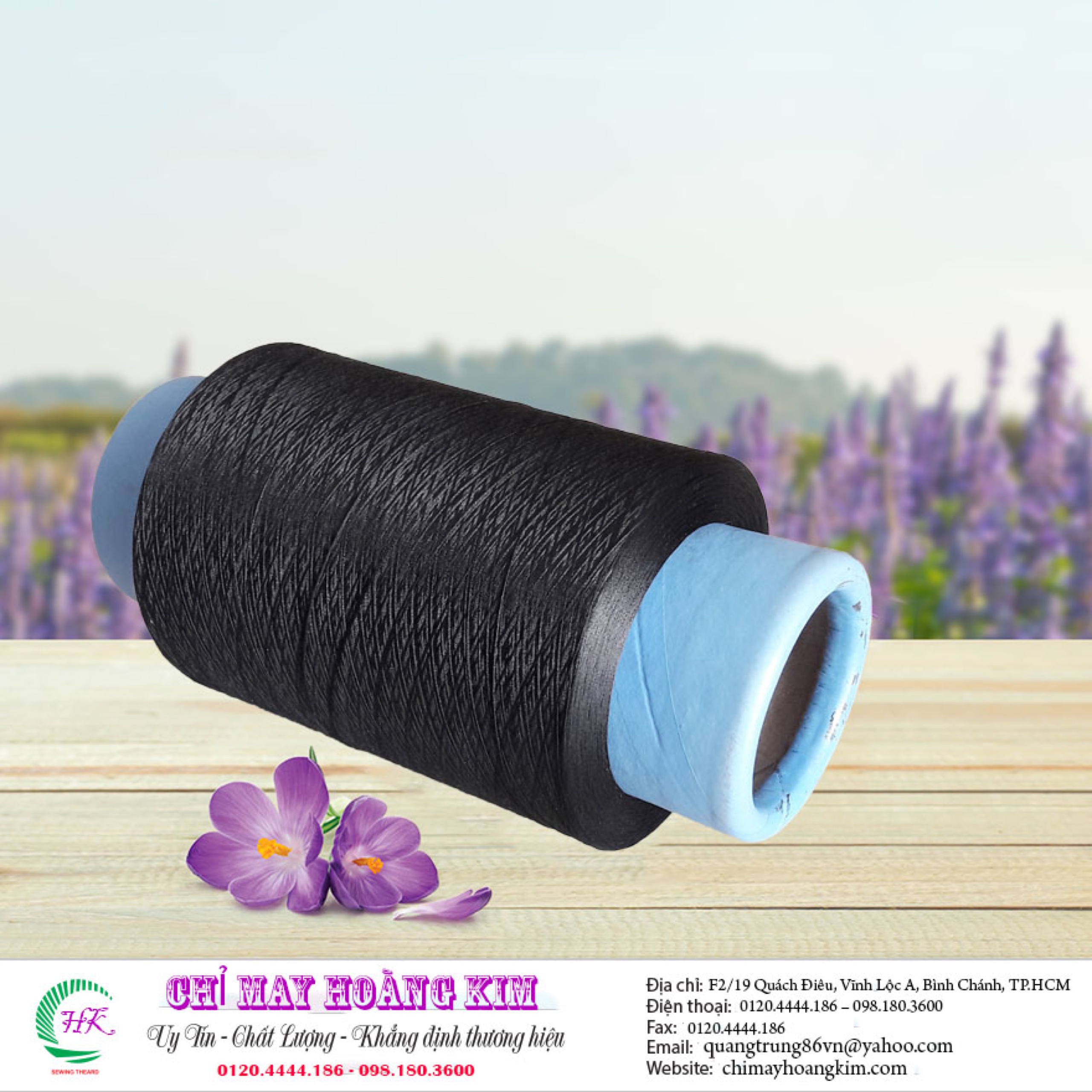 Chỉ Tơ vắt sổ 150A màu đen chất liệu polyester cao cấp