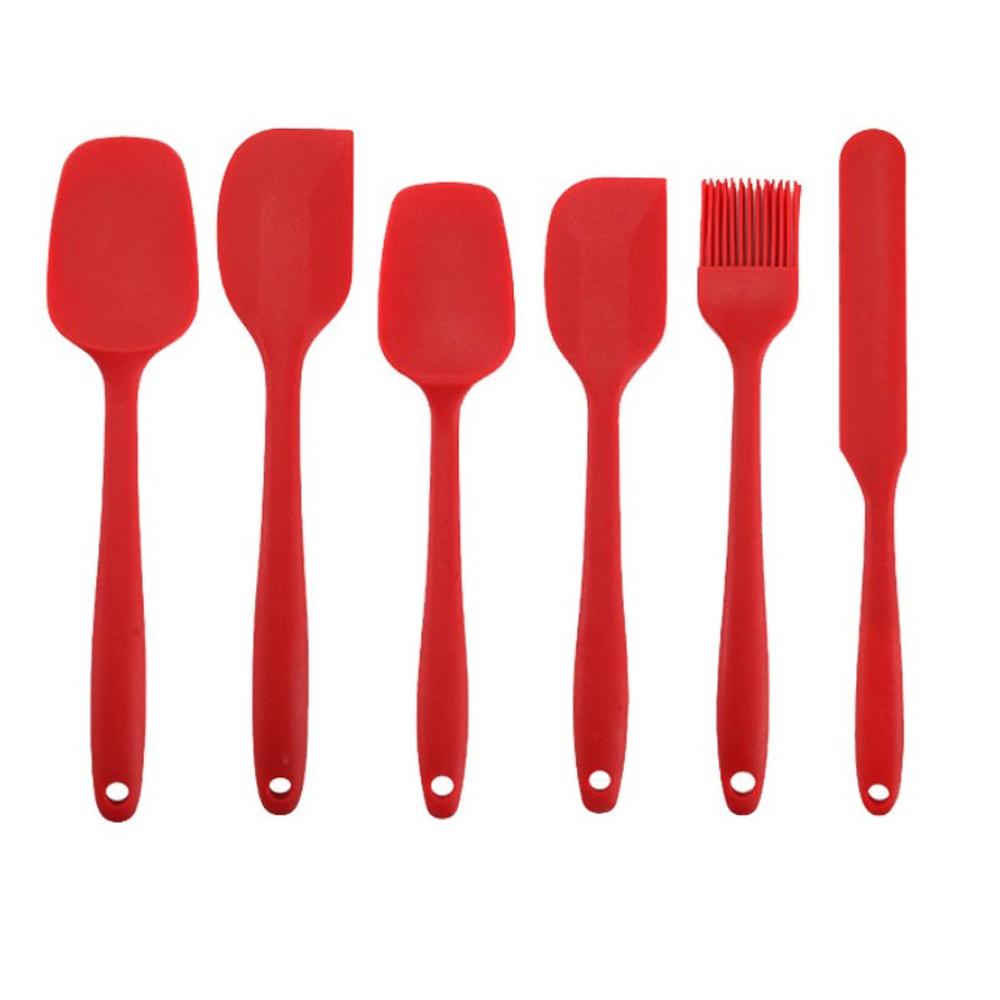 Homatter Thìa Silicone Bộ 6 Chiếc Ốp Scrapers Thìa Không Dính Bánh Nướng Chịu Nhiệt Dụng Cụ Nấu Ăn Dụng Cụ Nướng Bánh