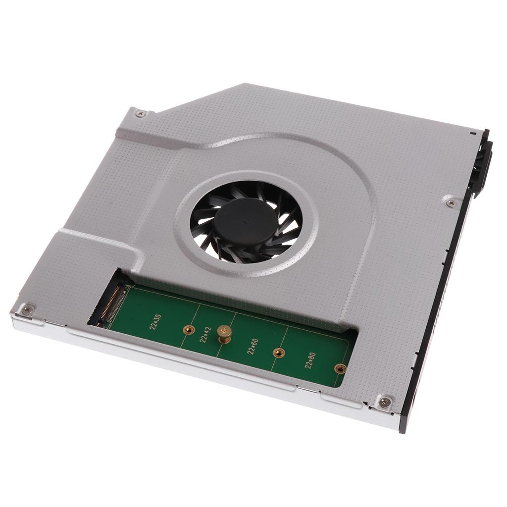 1Piece Laptop Internal Cooling Fan M.2 NGFF SSD Caddy Adapter 9.5mm SATA Drive Bay