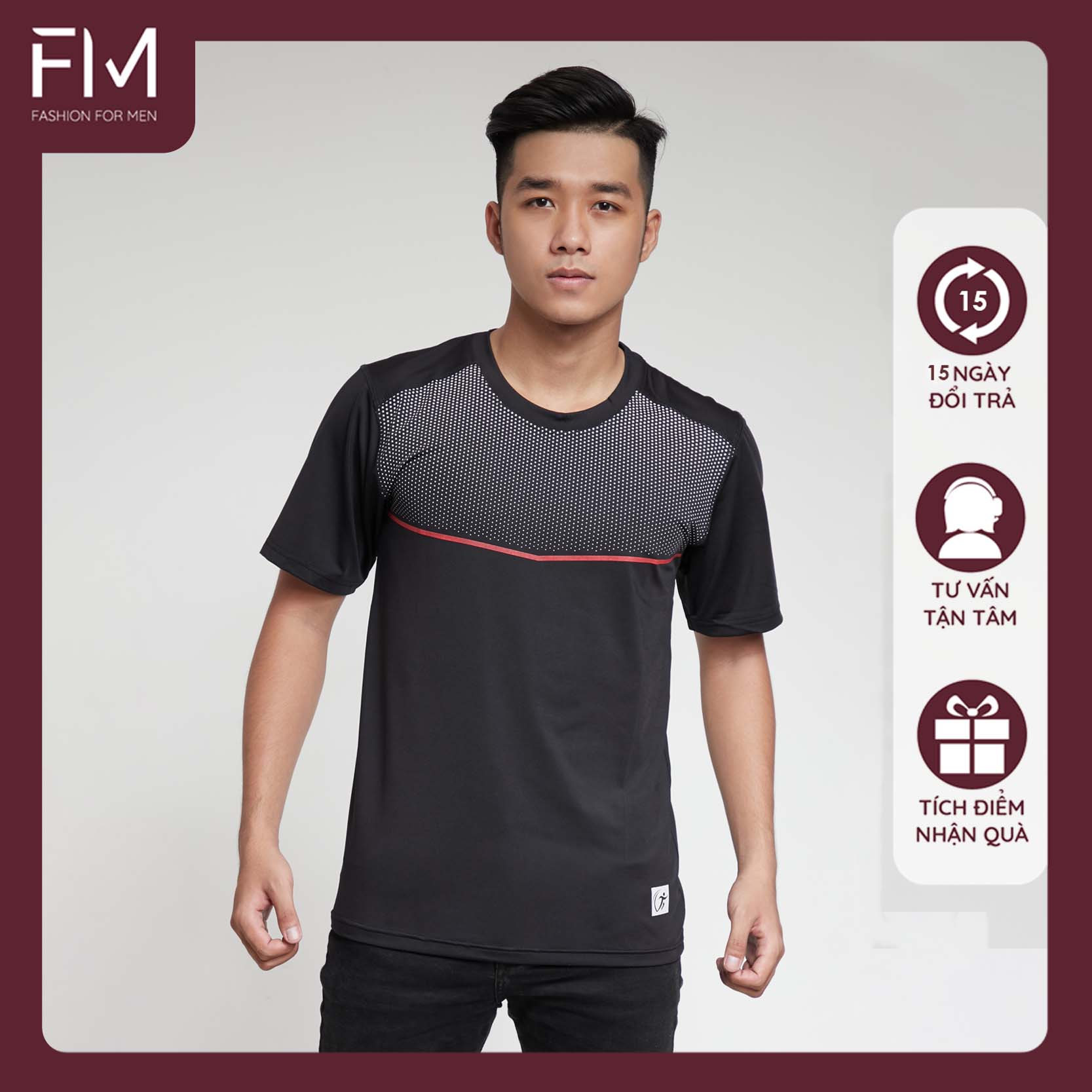 Hình ảnh Áo thun nam cổ tròn tay ngắn, chất thun lạnh mềm mại, co giãn thoải mái – FORMEN SHOP – FMPS098