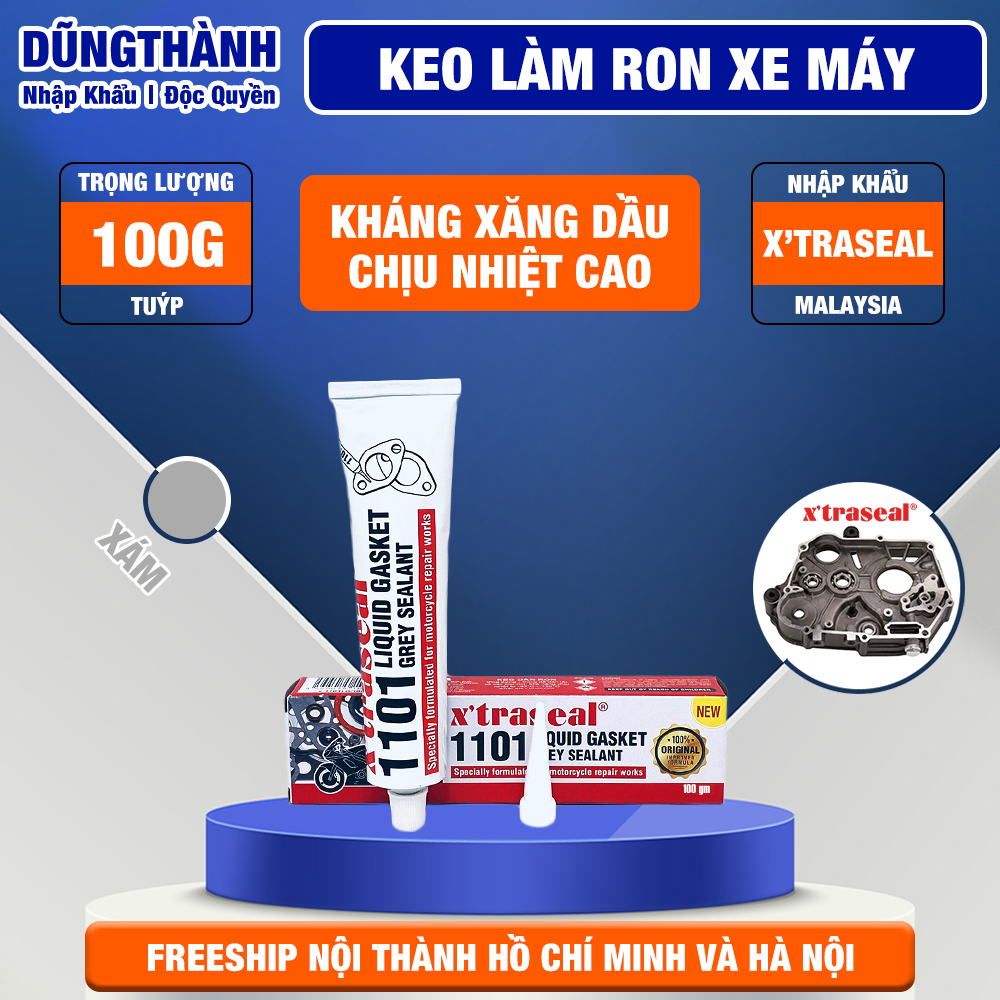 Keo dán giăng xe máy X'TRASEAL 1101 Liquid Gasket chịu nhiệt 100g dạng tuýp